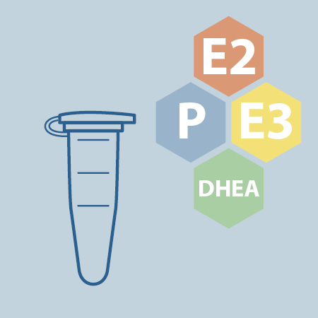 Speicheltest zu den Hormonen Progesteron + DHEA+ Estradiol (E2) + Estriol (E3)